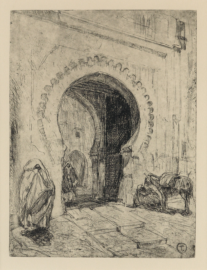 HENRY OSSAWA TANNER (1859 - 1937) Gateway in Tangier.